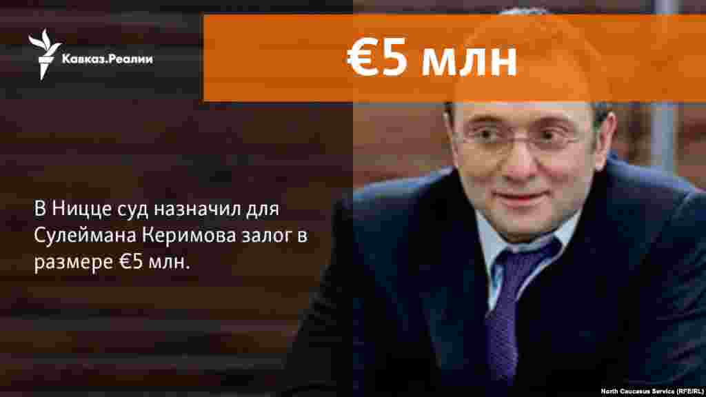 23.11.2017 //&nbsp;Российского сенатора Сулеймана Керимова, задержанного во Франции на этой неделе, отпустят под залог в &euro;5 млн.