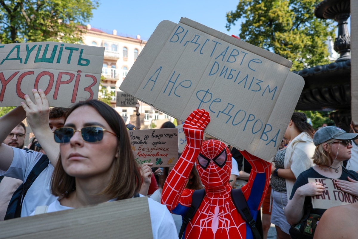 До акції в Києві долучився також «Спайдермен»