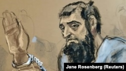 Sayfullo Saipov in a courtroom sketch 