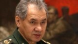 Russia -- Russian Defense minister Sergei Shoigu attends the exhibition showing works of military artists studio M.B. Grekova at the Manezh exhibition hall in Moscow, January 28, 2014