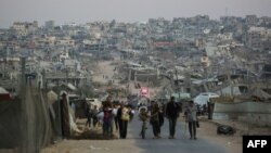 Գազայի հատված - Պաղեստինցիները ավերված Խան Յունիսում, 25-ը հոկտեմբերի, 2025թ.