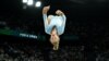 Romania's Sabrina Maneca-Voinea competes in the artistic gymnastics women's floor exercise final during the Paris 2024 Olympic Games at the Bercy Arena in Paris on August 5.