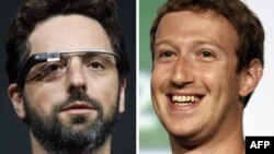 سرگی برین(Sergey Brin) کمپیوتر ساینتست امریکایی متولد روسیه و مارک زوکربرگ (Zuckerberg) 