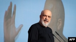 Kryeministri i Shqipërisë, Edi Rama, gjatë një fjalimi në ngjarjen e organizuar për 35-vjetorin e Partisë Socialiste. Tiranë, 12 qershor 2026. 