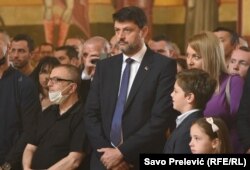Liturgiji u Hramu je prisustvovao i bivši srpski ambasador u Crnoj Gori Vladimir Božović.