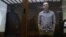 Russian opposition leader Aleksei Navalny at a court hearing in Moscow on February 20