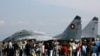 A Soviet-era Mig-29 fighter jet preparing for take off during an air show in Bulgaria.