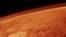 Space -- The tenuous atmosphere of Mars, visible on the horizon in this low-orbit photo, undated