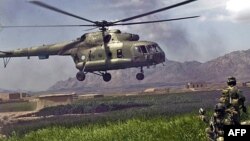 Ілюстрацыйнае фота. Вайсковы верталёт у правінцыі Фарах на захадзе Аўганістана
