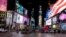 An empty Times Square is seen following the outbreak of the coronavirus disease (COVID-19), in New York City