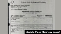 Raportul de analize medicale al pacientei Gabriela Popescu arată infectarea cu Klebsiella pneumoniae.