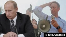 Presidenti rus, Vladimir Putin, dhe lideri i opozitës ruse, Aleksei Navalny.