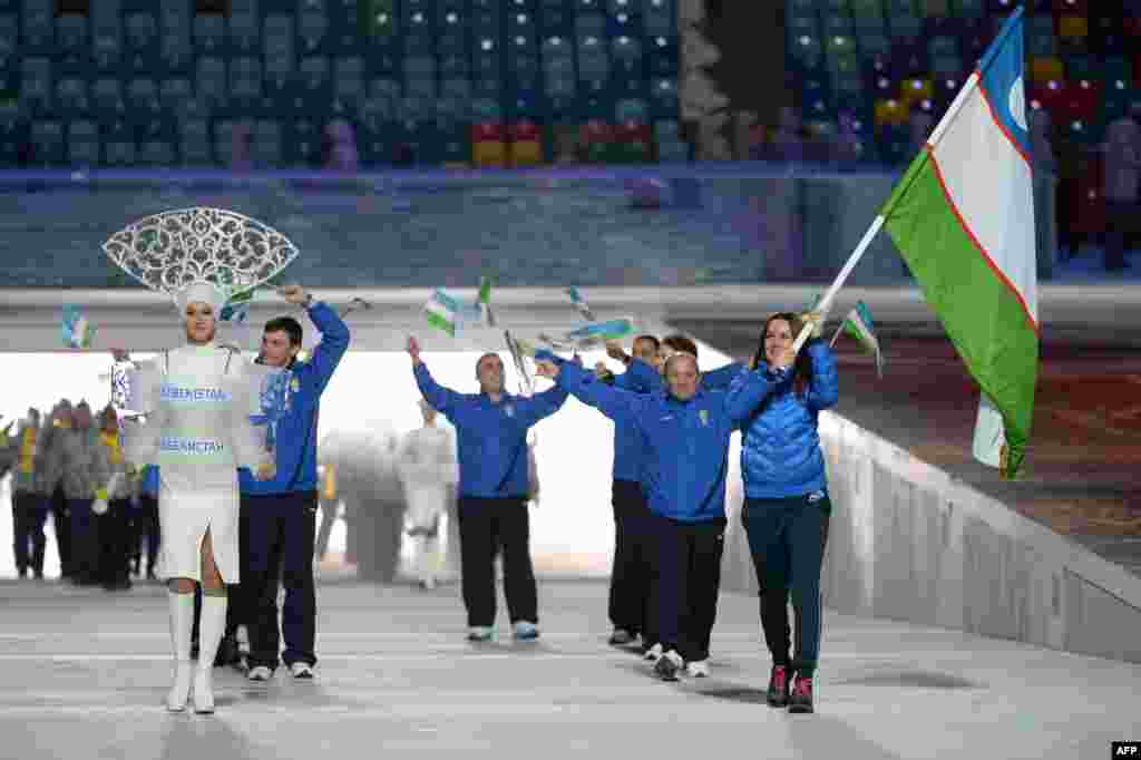 22-ci qış Olimpiya oyunlarının açılşış mərasimindən görüntü