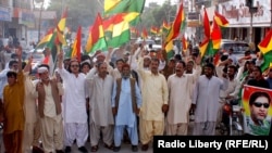 FILE: Members of Balochistan National Party protesting against Afghan refugees in the provincial capital, Quetta.