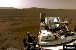 Perseverance дейтін америкалық ровер Марс бетінде. Ақпан, 2021 жыл.