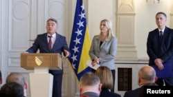 Željko Komšić , Željka Cvijanović i Denis Bećirović, članovi Predsjedništva BiH, arhivska fotografija