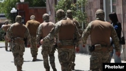 Armenia - National Security Service officers raid the head office of Electric Networks of Armenia in Yerevan, July 8, 2025.