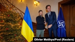 Ukrainian President Volodymyr Zelenskiy meets with NATO chief Mark Rutte in Brussels.