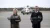 President of the European Commission Ursula von der Leyen (L) and Finland's Prime Minister Petteri Orpo hold a joint press conference at the Lappeenranta airport, eastern Finland, on April 19, 2024, during a visit on the topic of instrumentalised immigrat