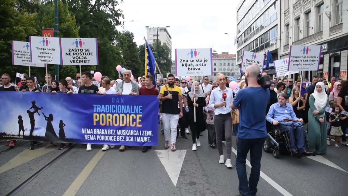 March In Protest Of First-Ever Pride Parade Held In Sarajevo