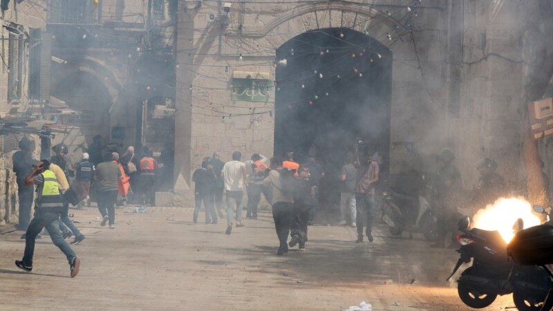 Ierusalimde ysraýyl polisiýasy palestin protestçileri bilen çaknyşdy