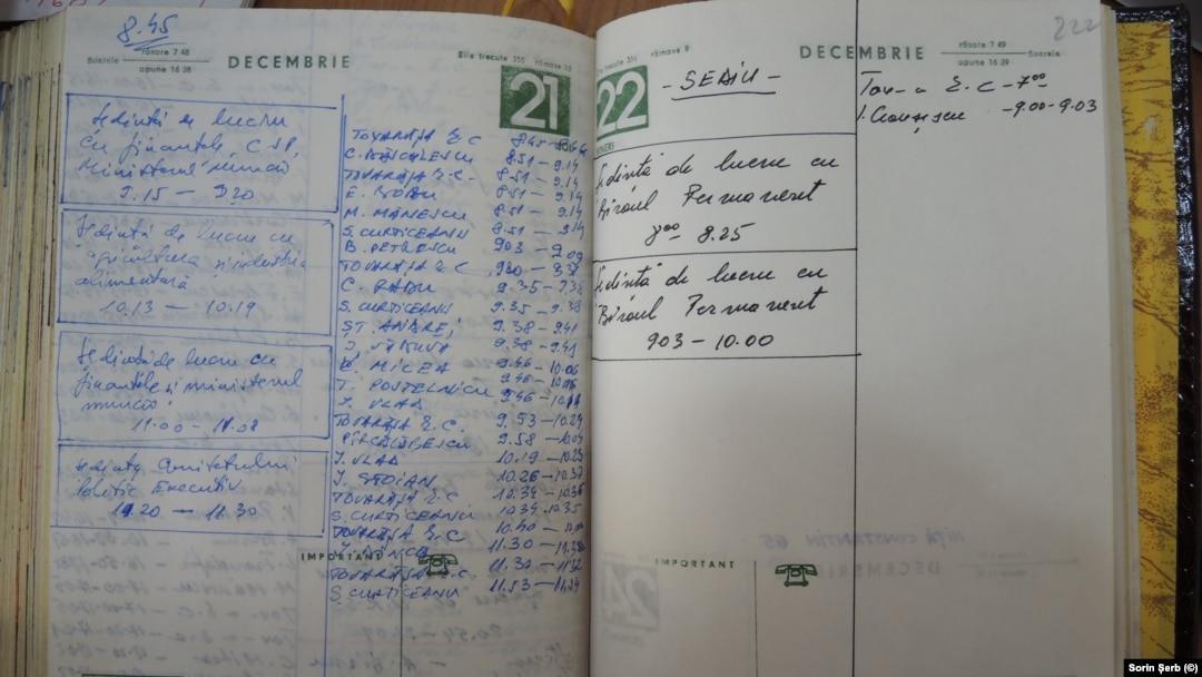 Agenda lui Ceaușescu. Ultima pagină.