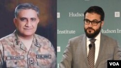 حمدالله محب مشاور امنیت ملی افغانستان و جنرال قمر جاوید باجوه لوی درستیز اردوی پاکستان