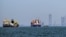 Commercial vessels are pictured offshore in Dubai on March 11.