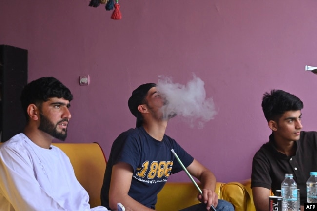 Youths smoke 