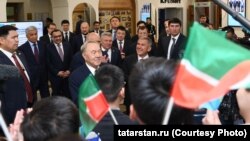 Рөстәм Миңнеханов һәм Нурсолтан Назарбаев Казанда, 15 июнь 2018