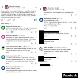 Komente dhe këshilla në një grup në Facebook për përcaktimin e gjinisë së fëmijëve.