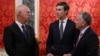 Слева направо: Кирилл Дмитриев и советники президента США Джаред Кушнер и Стив Уиткофф