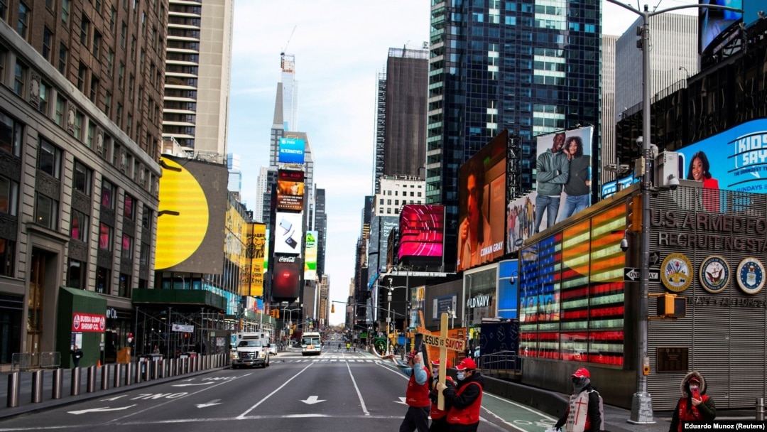 Times Square din New York în această perioadă de coronavirus