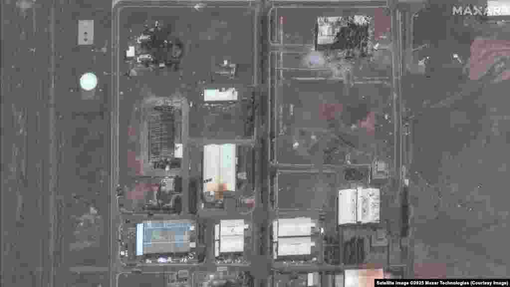 In these satellite images captured by Maxar Technologies, the Natanz nuclear enrichment facility is visible. Image on the left is from January 24, 2025. Image on the right is from June 14, 2025.