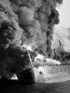 Горящий танкер в Ормузском проливе, 1987 год
