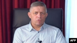 Slovak Prime Minister Robert Fico speaks for the first time since being shot and wounded in an assassination attempt against him last month, in Bratislava. 