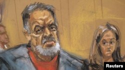 Manssor Arbabsiar is pictured in this courtroom sketch from an appearance in Manhattan Criminal Court in New York in October.