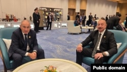 China - Armenian Prime Minister Nikol Pashinian and Azerbaijani President Ilham Aliyev meet in Tianjin, September 1, 2025.