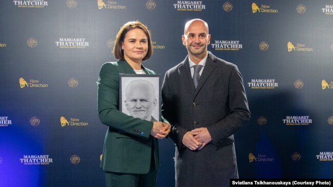Сьвятлана Ціханоўская ўганаравана прэміяй імя Маргарэт Тэтчэр. Рым. 11 сьнежня 2025