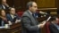 Armenia - Opposition leader Nikol Pashinian speaks during the Armenian government's question-and-answer session in parliament, Yerevan, 3Feb2016.