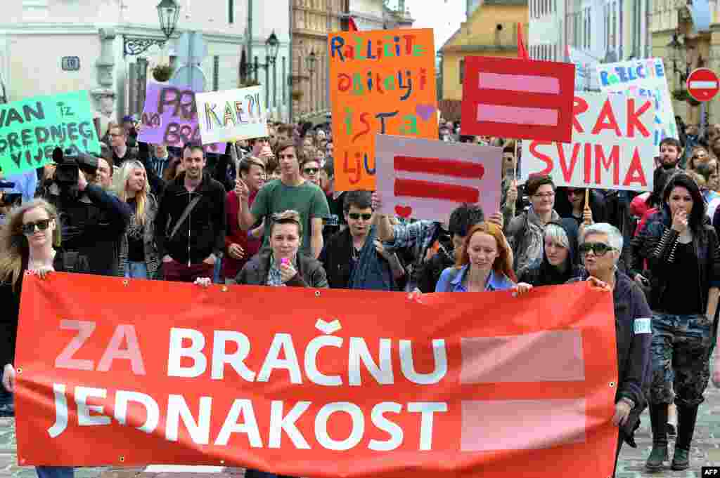 Hrvatska - Protesti kojima se traži bračna jednakost istospolnih brakova, Zagreb, 27. maj 2013. 