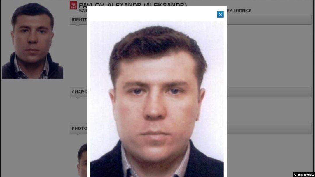 Mukhtar Ablyazov's former bodyguard Aleksandr Pavlov in an image on the Interpol website