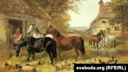 Джон Фрэдэрык Хэрынг (малодшы), «Коні на панадворку».