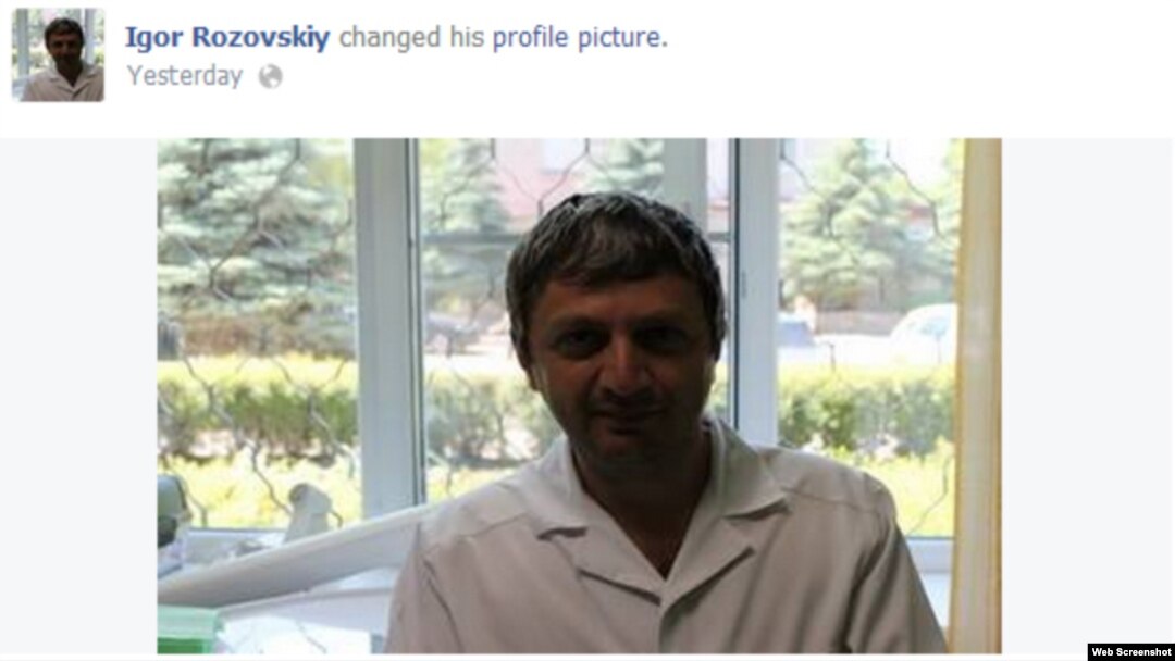 A screen grab of the Facebook profile picture of "Igor Rozovskiy," who claims to be a 39-year-old doctor from Odesa.