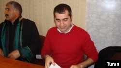 Baxtiyar Haciyev in a Baku courtroom during his trial last year