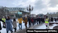 Акция протеста в Калининграде, Россия, 31 января 2021 года