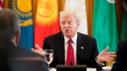 US President Donald Trump addresses the leaders of Kazakhstan, Kyrgyzstan, Tajikistan, Turkmenistan, and Uzbekistan for a Central Asia summit in Washington on November 6. 