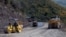 Armenia -- Workers refurbish a road in Syunik region.