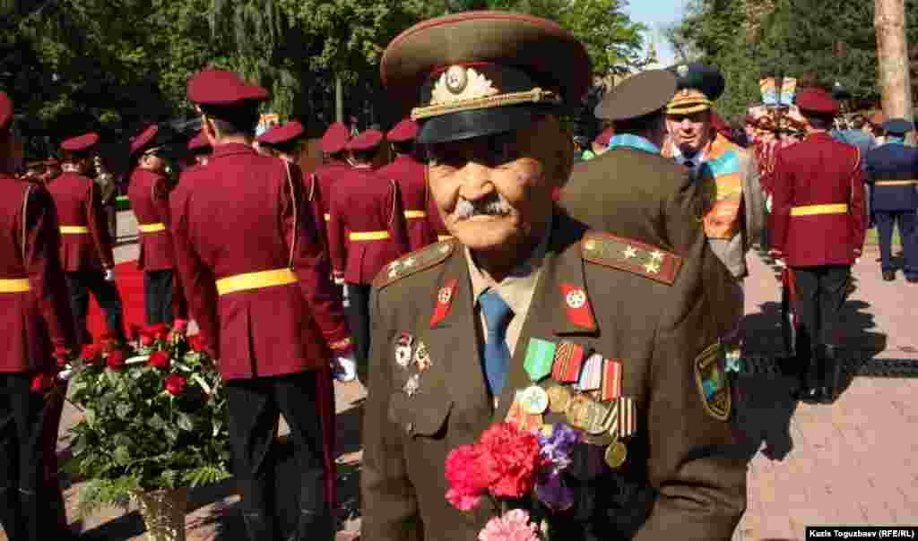 Kazakh veterans of World War II at Victory Day celebrations in Almaty.