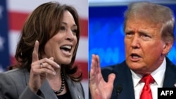 Fotografi e kombinuar e të nominuarit të republikanëve për president, Donald Trump, dhe kundërshtares së tij, kandidates së demokratëve, Kamala Harris, për zgjedhjet presidenciale në SHBA.